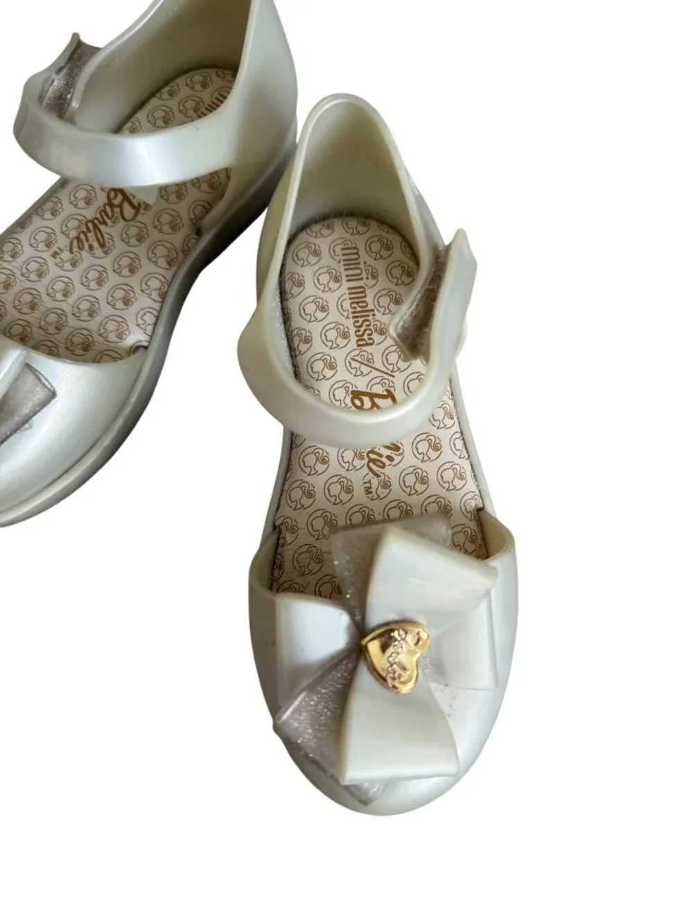 MINI MELISSA x BARBIE Gold Ankle Strap Shoes Size 10